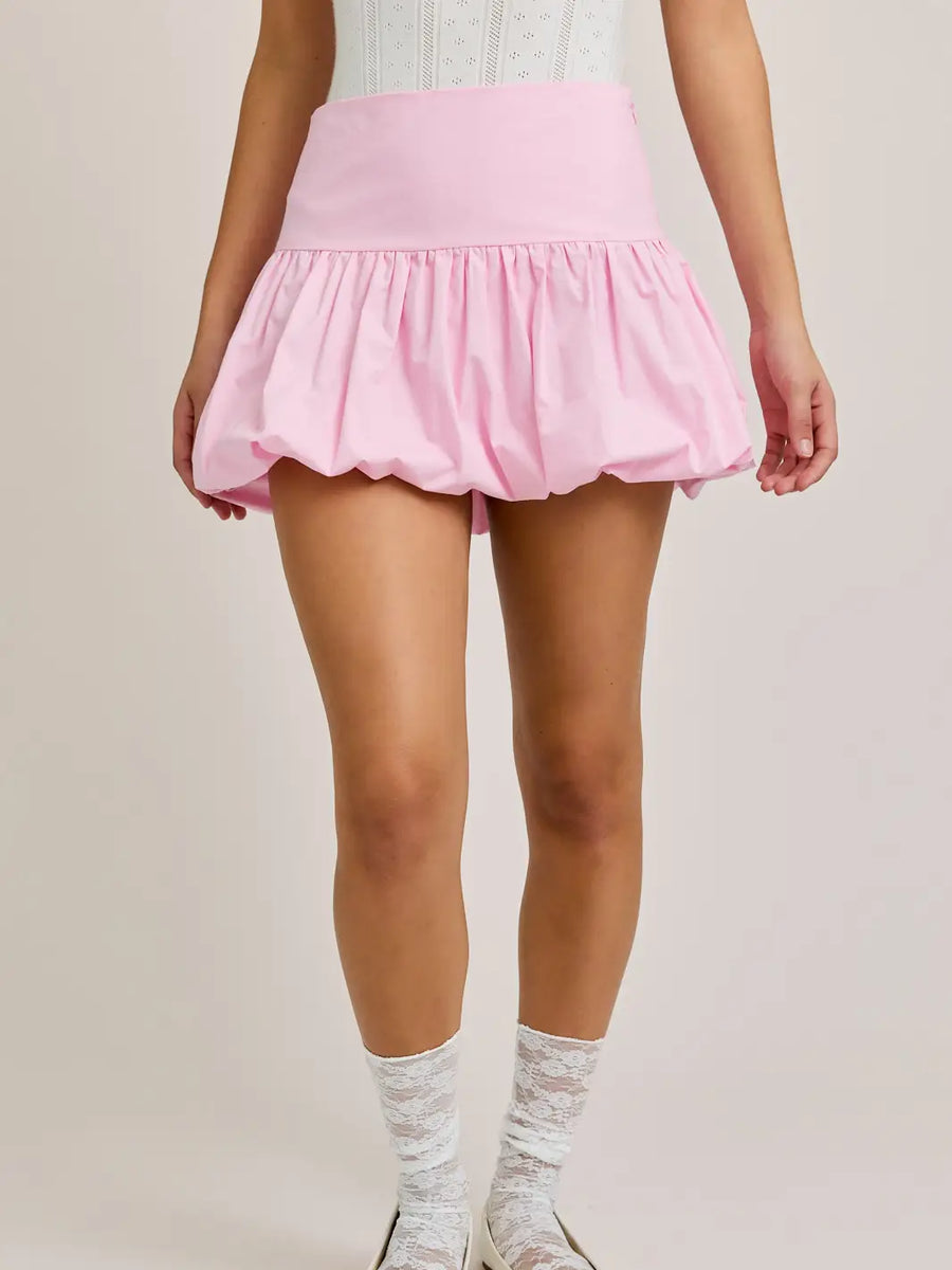 Bubble Hem Mini Skirt | Greige Goods