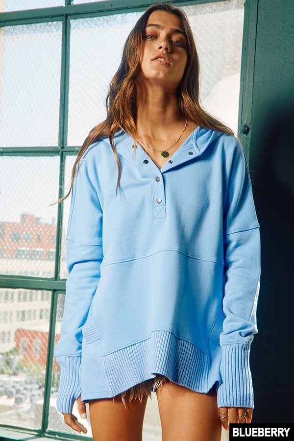 French Terry Oversized Hoodie Top