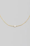 Dainty Chain Pearl Charm Necklace