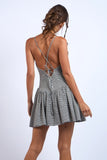 Checker Drop Waist Mini Dress - Greige Goods