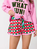 Checkered Boxer Shorts - Greige Goods