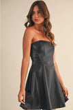 Leather Tube Mini Dress - Greige Goods