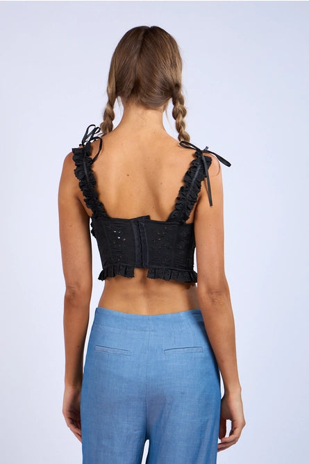 Ruffle strap fashion crop