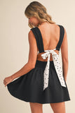 Mini Dress W/ Polka Dot Bow - Greige Goods