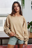 Reversible Twist-Front Sweatshirt Top - Greige Goods