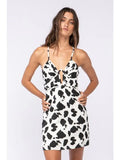 Cattle Print Sweetheart Dress - Greige Goods