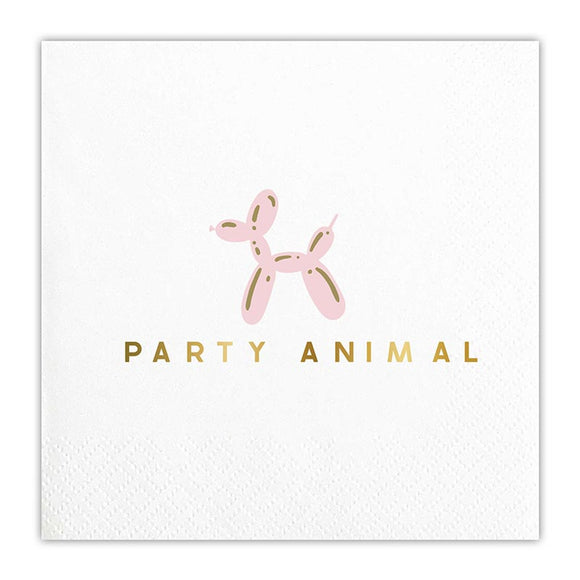 Party Animal Foil Napkins - Greige Goods