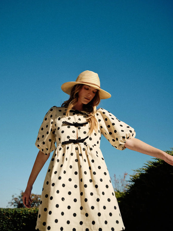 Polkadot Babydoll Dress - Greige Goods