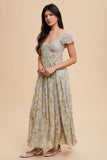 Paneled Lace Floral Maxi Dress - Greige Goods