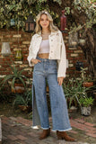 Rhinestone Fringe Denim Jacket - Greige Goods