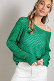 Curvy Girl Eyelet Knit Sweater - Greige Goods