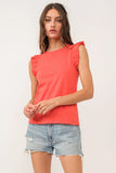 North Ruffle Tee - Greige Goods