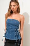 Strapless Denim Bustier Top