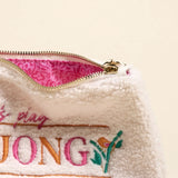 Mahjong Teddy Pouch - Greige Goods
