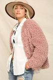 Open Front Fuzzy Jacket - Greige Goods