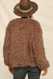 Open Front Fuzzy Jacket - Greige Goods