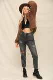 Open Front Fuzzy Jacket - Greige Goods