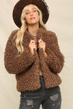 Open Front Fuzzy Jacket - Greige Goods