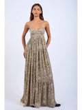 Floral Open Back Maxi - Greige Goods
