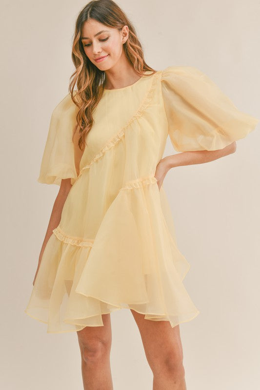 Organza Puff Sleeve Mini | Greige Goods