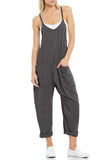 Loose V Neck Jumpsuit - Greige Goods