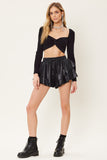 Tiered Ruffle Drawstring Shorts - Greige Goods