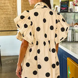 Ruffle Dot Mini Dress - Greige Goods