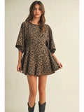Leopard Print Flare Romper - Greige Goods