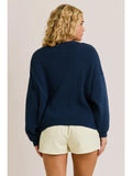 Oversized Flag Sweater Top - Greige Goods