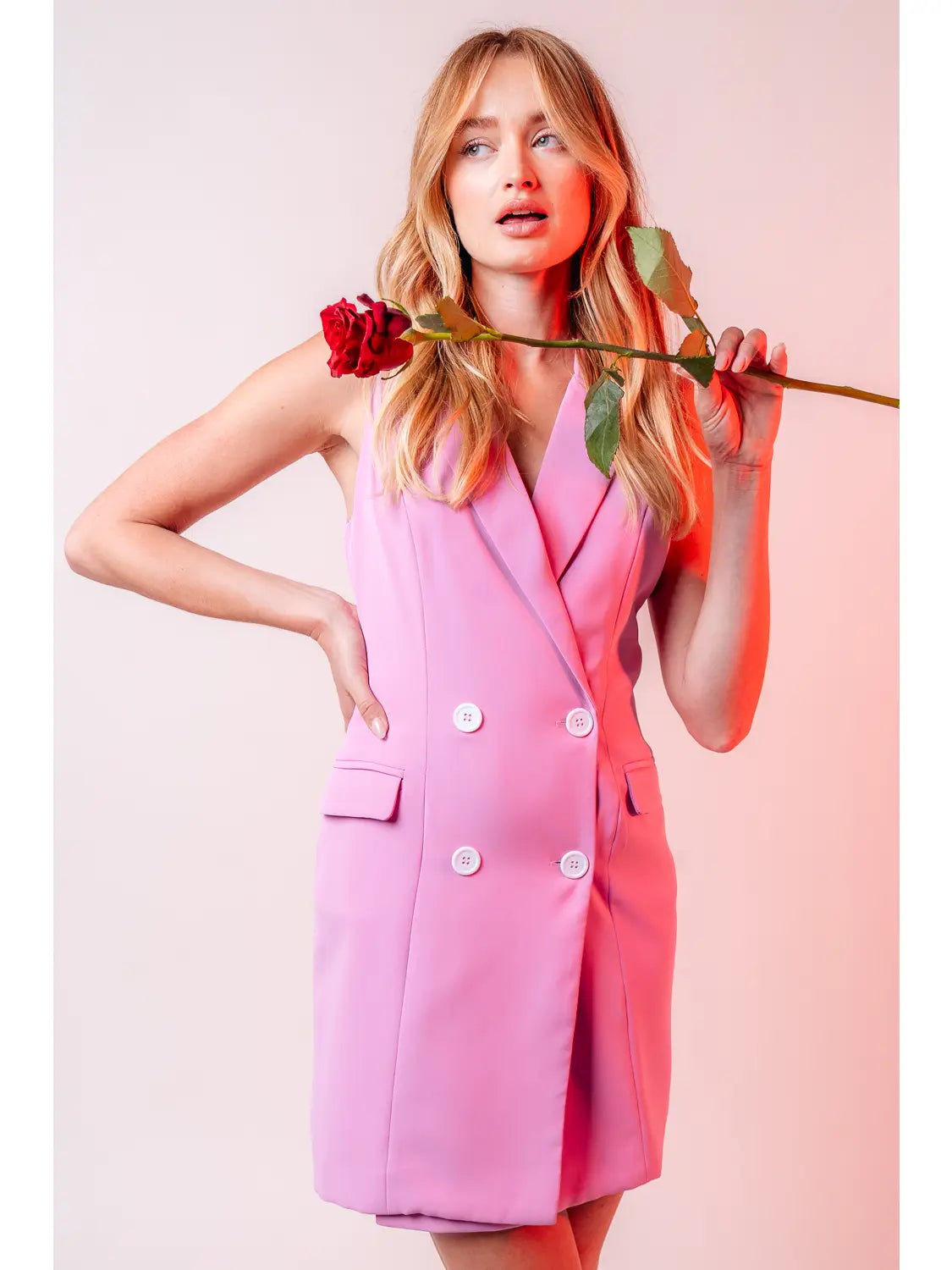 Bold Sleeveless Blazer Mini Dress | Greige Goods