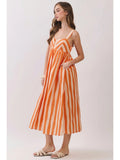Stripe Empire Waist Midi Dress