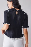 Crochet Knit Short Sleeve Top