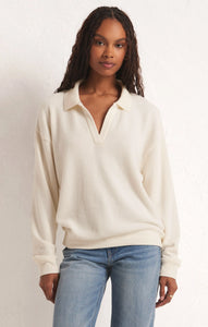 Nico Reverse Fleece Top - Greige Goods