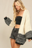 Two Tone Block Cardigan - Greige Goods