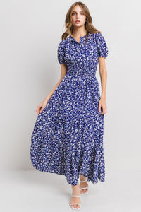 Floral Print Tiered Maxi Dress - Greige Goods