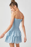 Smocked Strapless Dress - Greige Goods