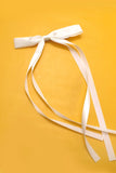 Long Satin Bow Clip - Greige Goods