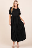 Textured Tiered Maxi Dress - Greige Goods