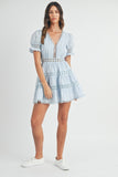 Poplin Lace Trim Mini Dress