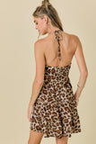 Leopard Halter Neck Mini