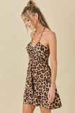 Leopard Halter Neck Mini