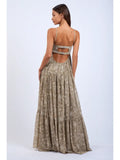 Floral Open Back Maxi - Greige Goods