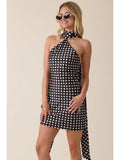 Polka Dot Scarf Mini Dress - Greige Goods