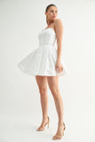 Strapless Pleated Mini Dress - Greige Goods