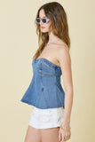 Strapless Denim Corset Top - Greige Goods
