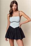 Tennis Court Muse Romper - Greige Goods