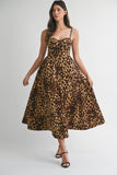Leopard Buster Midi Dress - Greige Goods