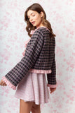 Tweed Cardigan W/ Bows - Greige Goods