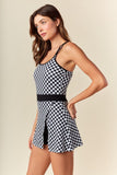 Gingham Active Romper Dress - Greige Goods