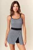 Gingham Active Romper Dress - Greige Goods